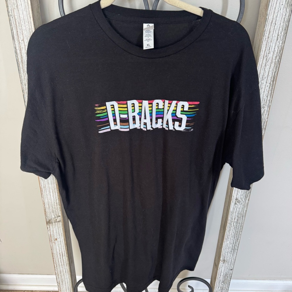 Arizona Diamondbacks D-Backs Rainbow Logo Black T-Shirt‎ Tultex XL